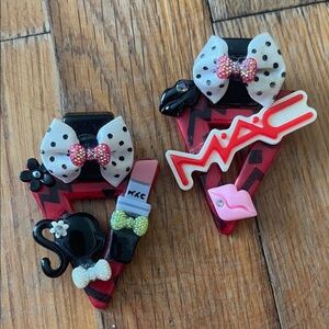 MAC Red and Black Hair Clips